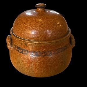 Michele Dutcher earthenware studonpottery crock, tureen, casserole covered dish